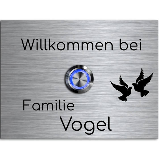 Edelstahl Klingelschild mit Gravur