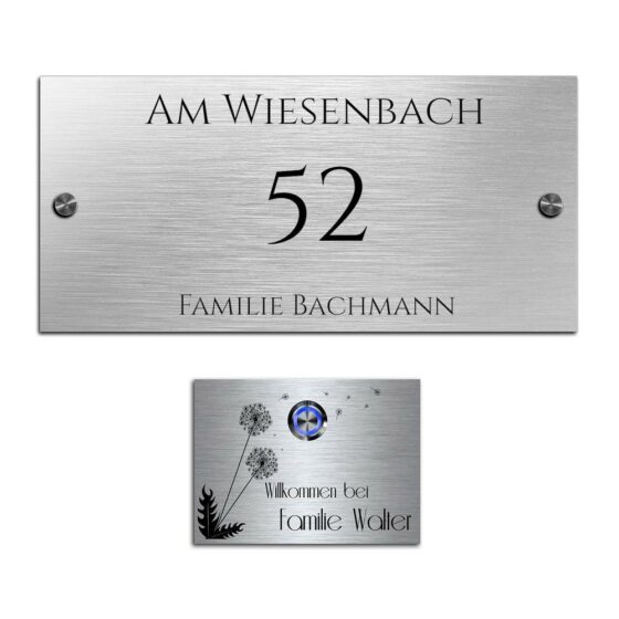 tuerschilder namensschild klein Familienhaus edelstahl