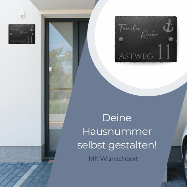 schild aus schiefer mit gravur