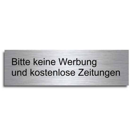 Edelstahl Schild Keine Werbung