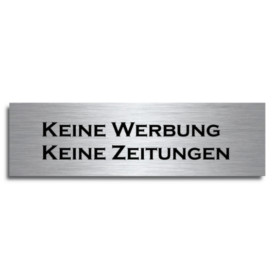 Türschild aus Edelstahl mit Gravur