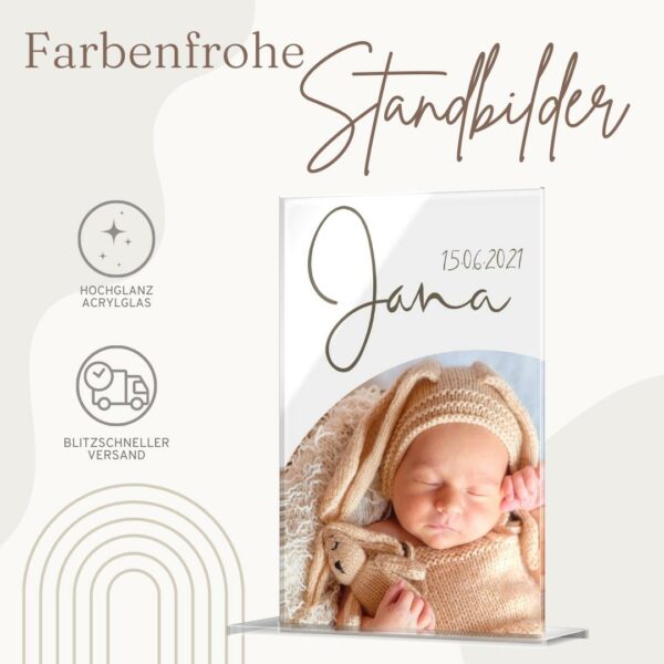 buntes standbild mit foto als geschenkidee