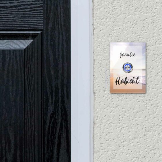 Gong Schild mit Strand Design und Wunschtext