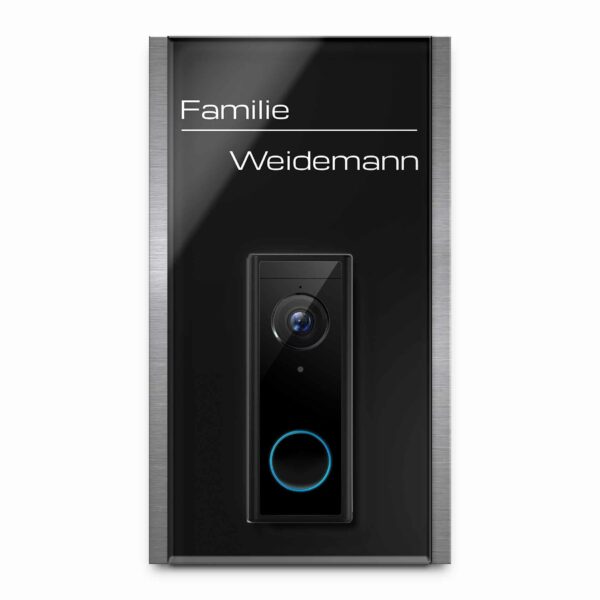 edles namensschild mit personalisierter gravur für die eufy video doorbell 2k funkklingel