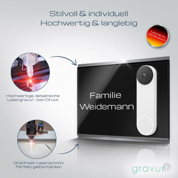 klingel schild selbst gestalten mit wunsch gravur