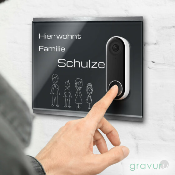 Hochwertiges Funkklingelschild personalisiert mit Text und Motiven