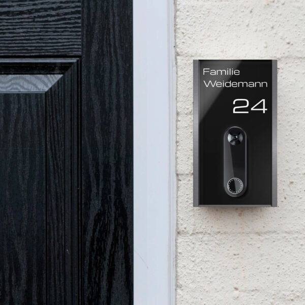 klingel schild mit aussparung für die arlo video wire-free doorbell