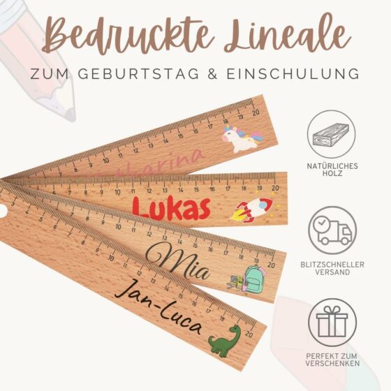 Lineal für Kinder mit personalisiertem Druck