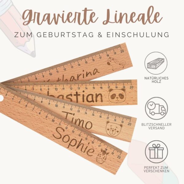 lineal mit gravur als geschenk für kinder