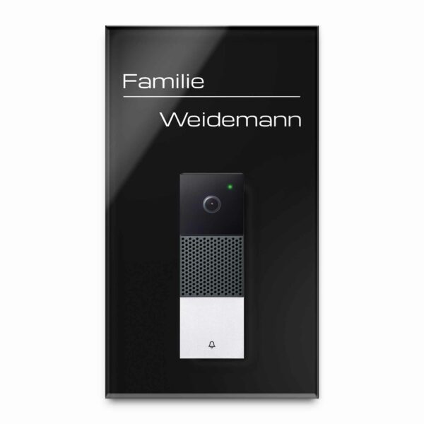 netatmo videoklingel schild aus acrylglas mit gravur