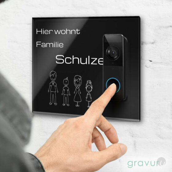 Modernes Tür Schild mit individueller Gravur