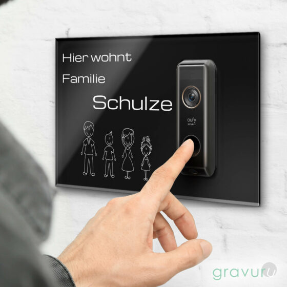 Türklingel Schild mit personalisierter Gravur