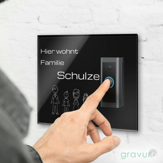 Klingel Schild mit Gravur für Deine Funkklingel