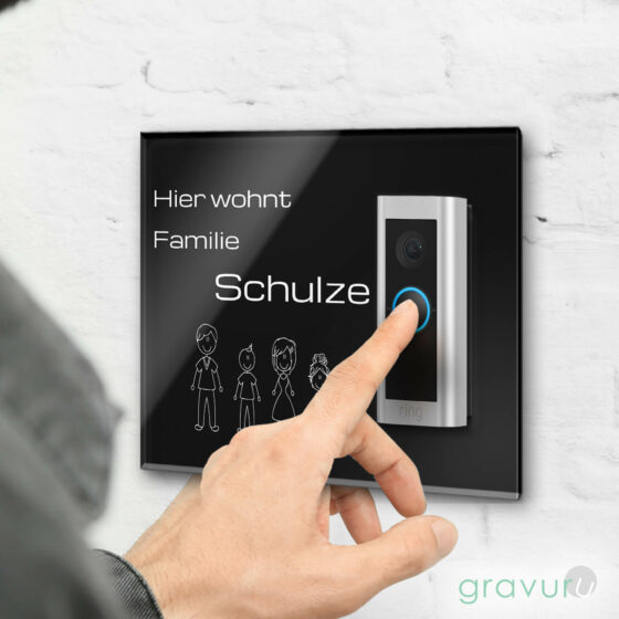 Klingelschild mit Gravur für dir Ring Pro 2