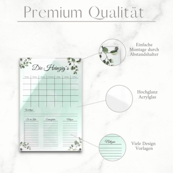 individueller kalender aus acrylglas