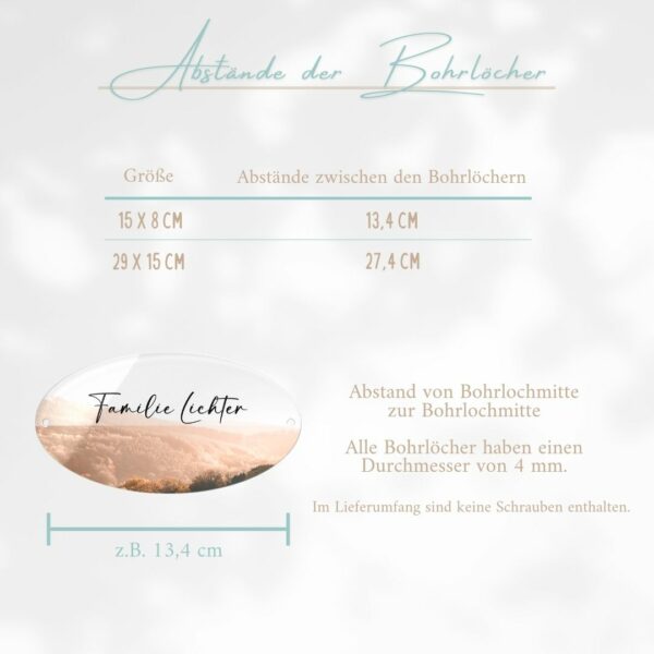 wetterfestes namensschild mit motiven und wunschtext ab 15×8 cm