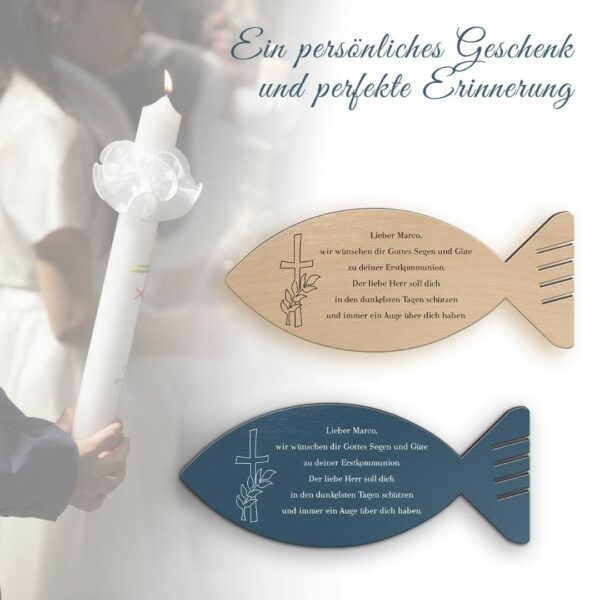 fisch aus echtholz als geschenk zur taufe oder konfirmation