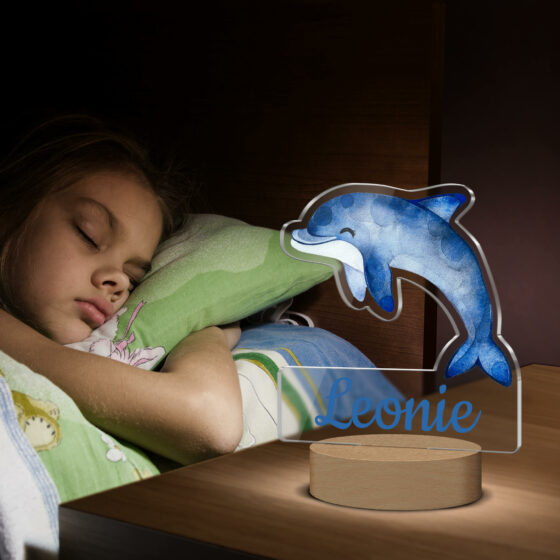 Individuelle Nachtleuchte mit Delfin Motiv