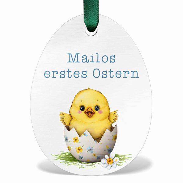 personalisierter holzanhänger für ostern