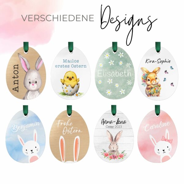 personalisierter holzanhänger für ostern zum aufhängen ab 6x8 cm