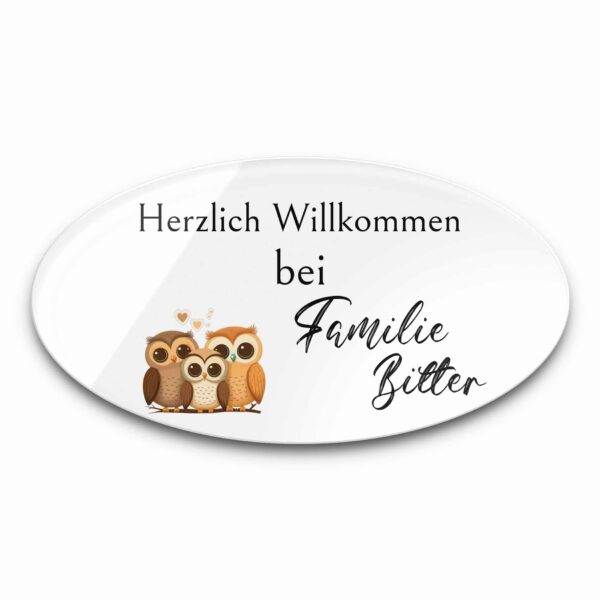 ovales familienschild