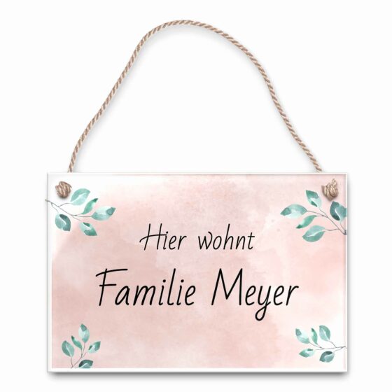 Familienschild mit Kordel