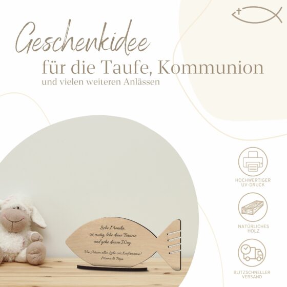 Fisch Form als Geldgeschenk zur Taufe