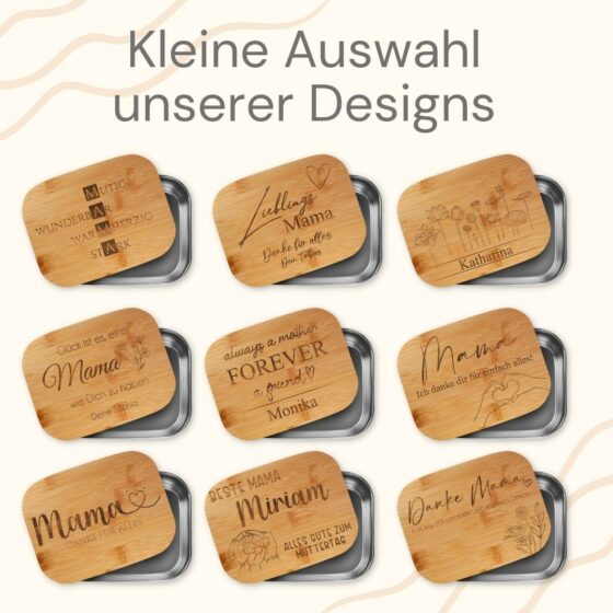 Brotdose zum Muttertag mit Design Auswahl