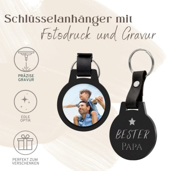 Schlüsselanhänger mit Gravur und Foto