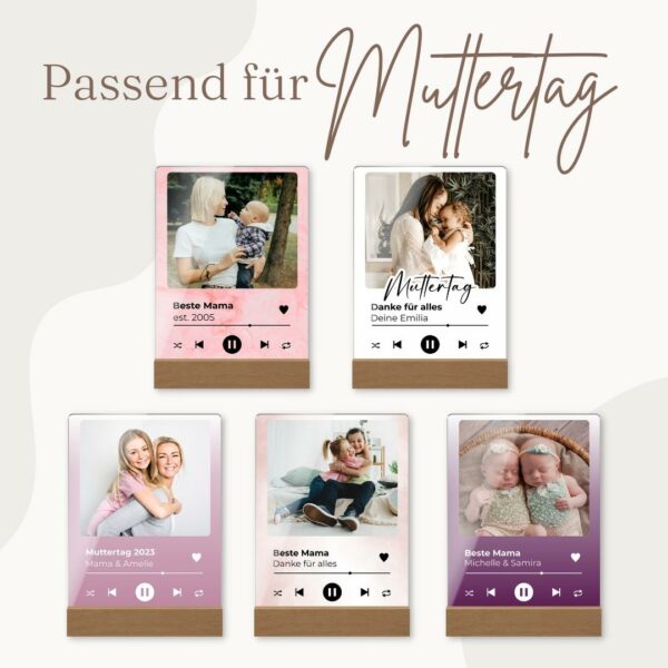 muttertags led standbilder mit foto