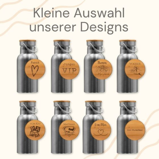 Trinkflasche mit vielen Vatertags Motiven