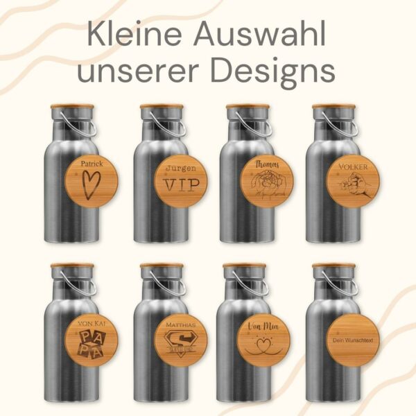 trinkflasche mit vielen vatertags motiven