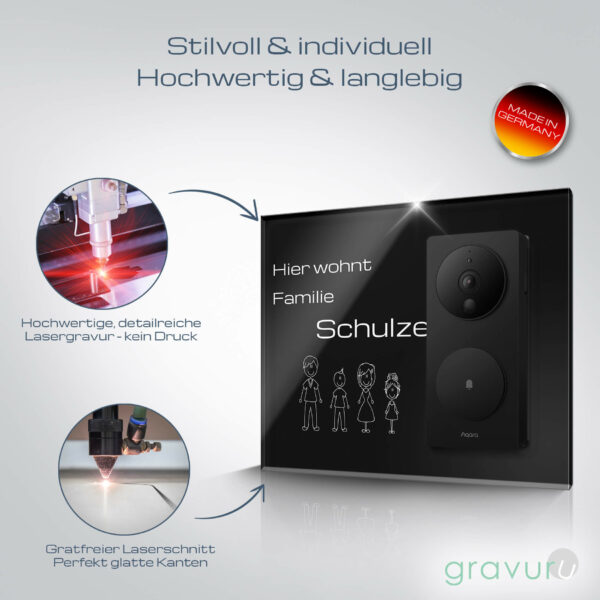 aqara namensschild mit personalisierter gravur