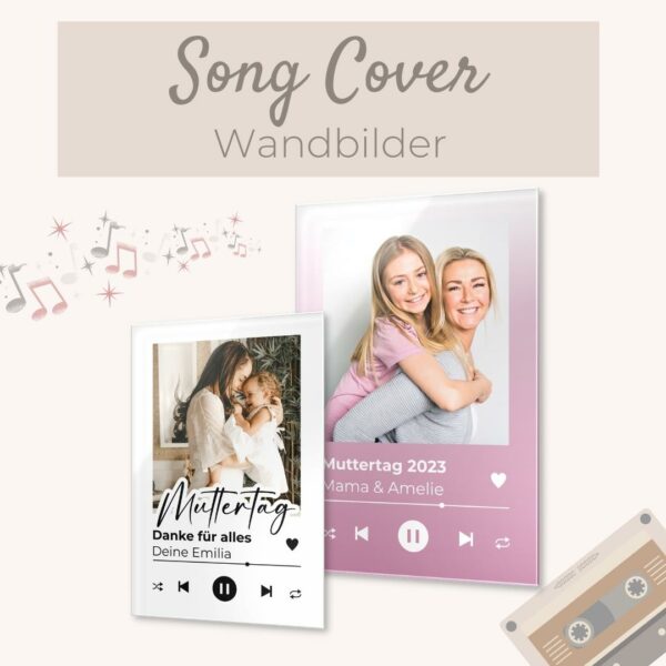 wandbild mit song cover design zum muttertag