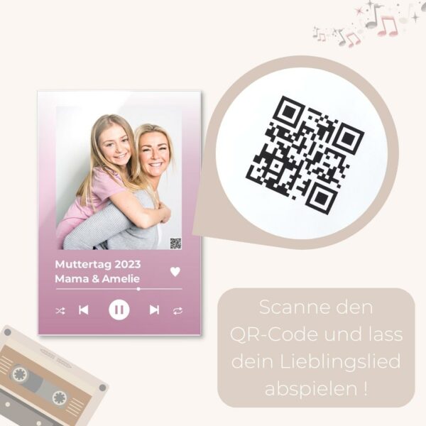 song cover wandbild als geschenkidee mit qr code