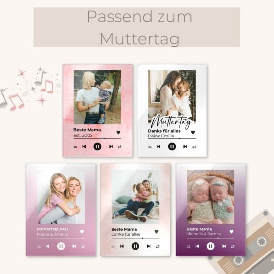 Muttertags Geschenk mit Song Cover Design