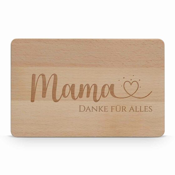 Brettchen aus Holz mit Mama und Herz