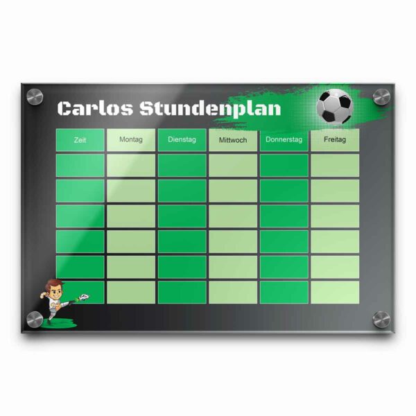 stundenplan mit fußball design