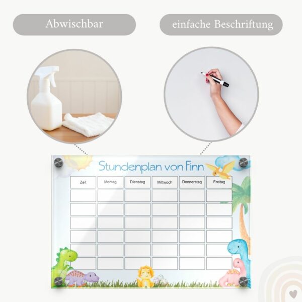 abwischbarer stundenplan zum schulstart