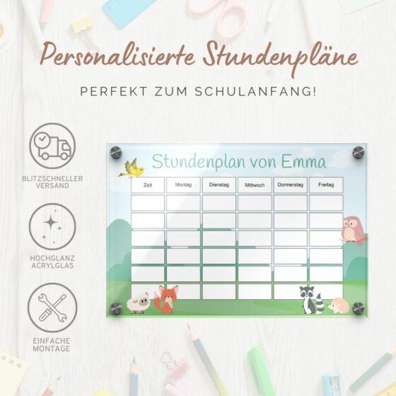 Personalisierter Stundenplan zur Einschulung