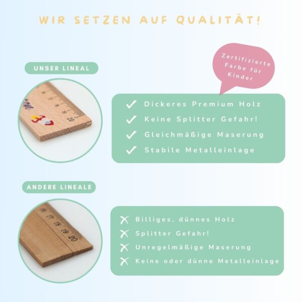 buntes lineal mit namen und motiv zum schulstart