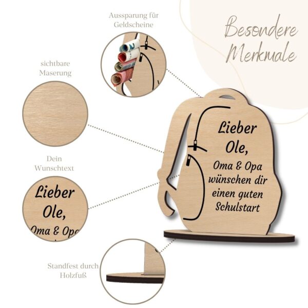 geschenk in rucksack form aus holz