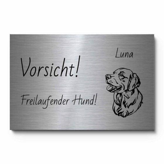 Warnschild aus Edelstahl