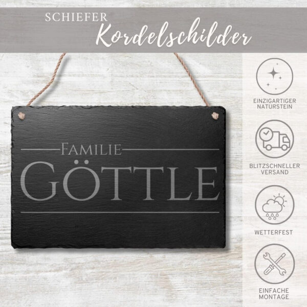 türschild mit familienname