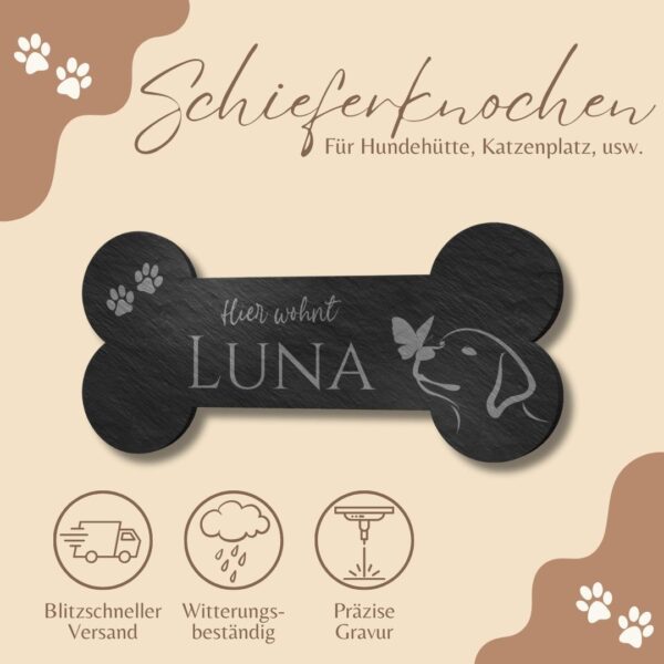 schiefer knochen für die hundeecke