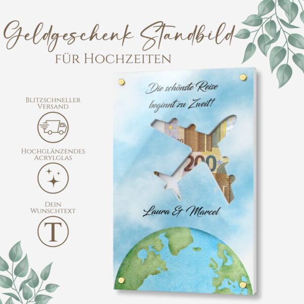 geldgeschenk standbild zur hochzeit ab 12x18 cm